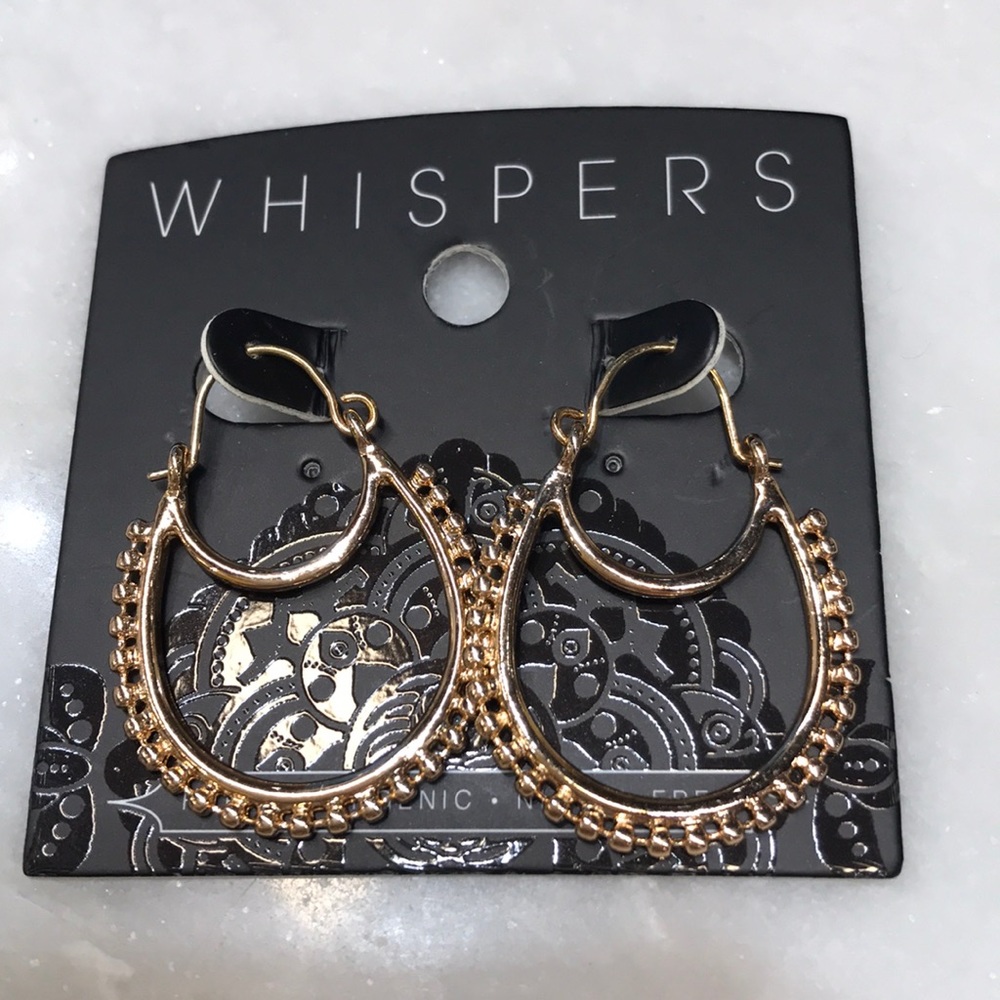 Whispers gold earrings